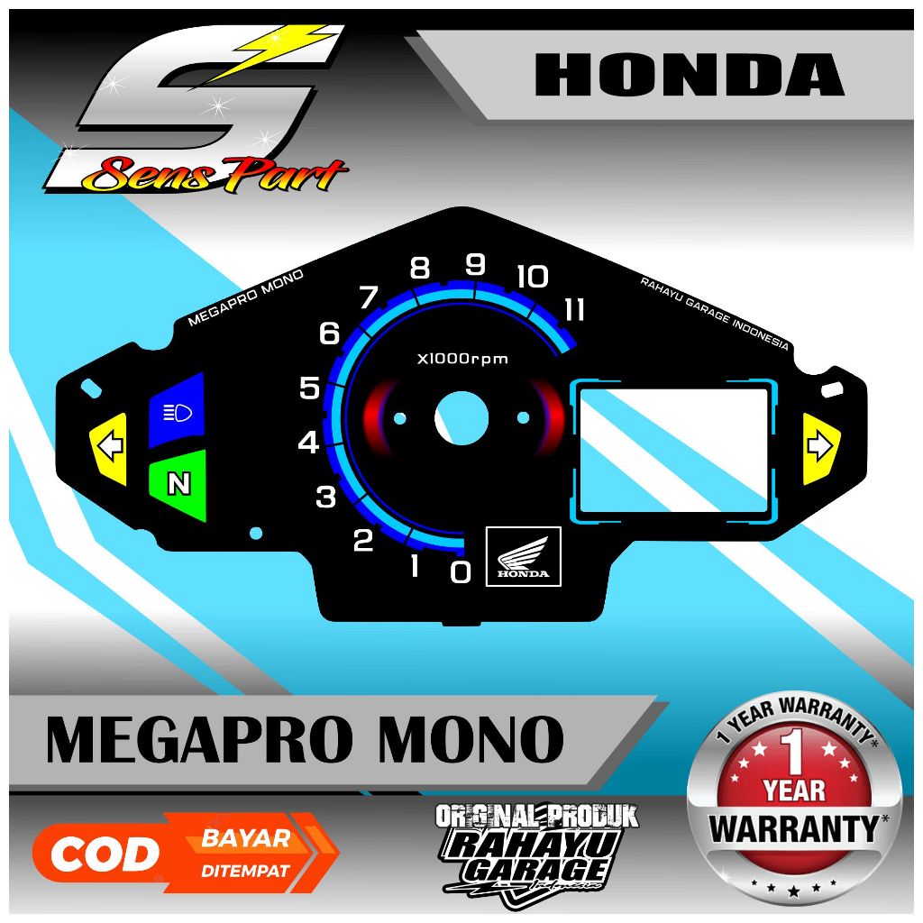 PAPAN SPEEDOMETER CUSTOM HONDA MEGAPRO MONO