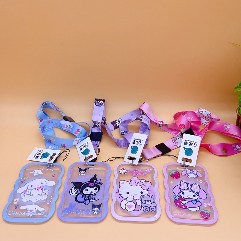 

MINSO Lanyard Name Tag Id Card Gantungan Kartu Nama SANRIO Cinnamorol Kuromi Melody Hello Kitty / Lanyard Hellokitty