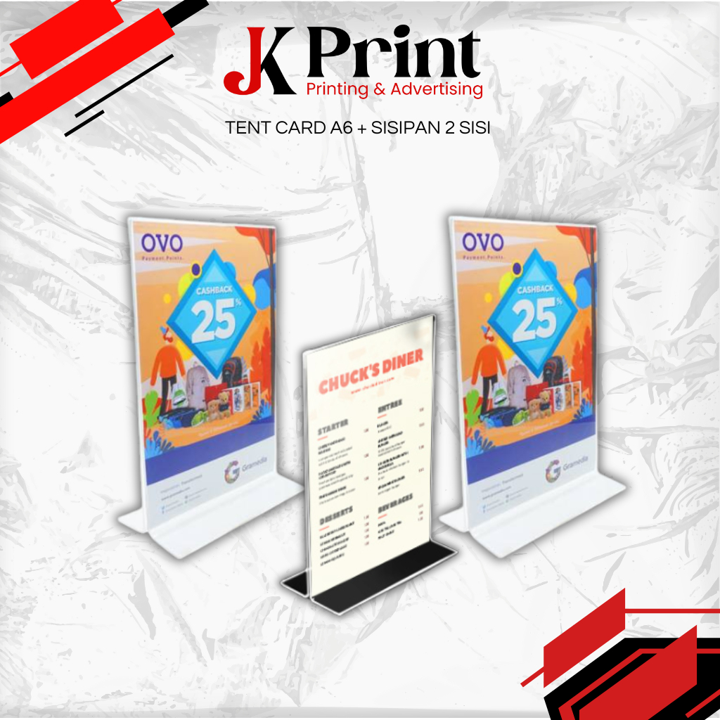 

JELAJAH KARYA - TENT CARD A4/A5/SISIPAN/CARD HOLDER/MENU/PROMOSI/TERMURAH