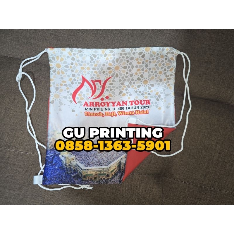 PROMO APRIL TAS SERUT TAS SENDAL TRAVEL HAJI UMROH PRINTING FULL COLOR HEMAT MURAH