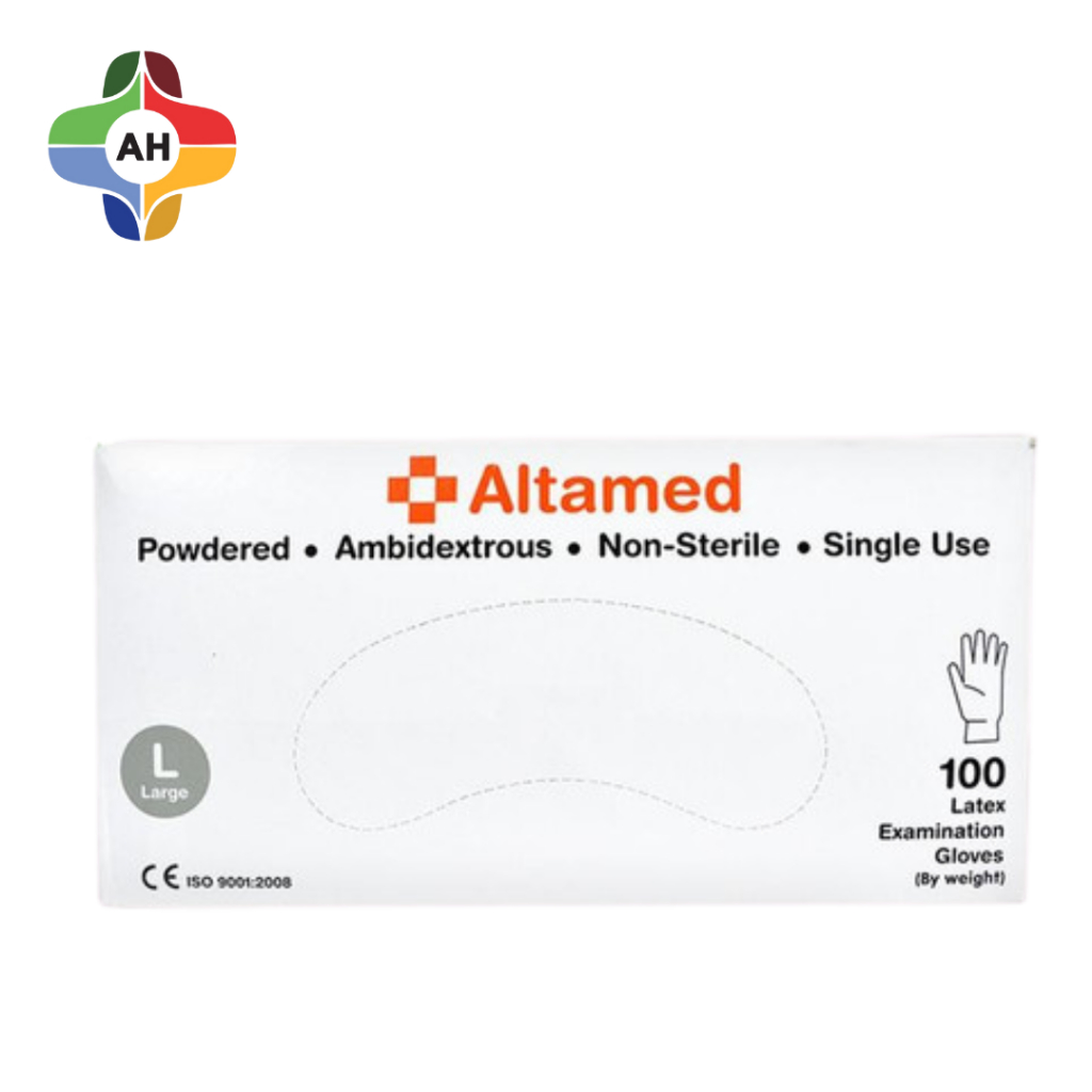 Sarung Tangan Latex Altamed / Altamed Latex Glove Isi 100's / apotek hutama