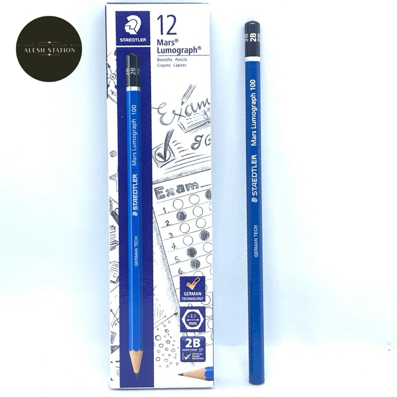 

PENSIL STAEDTLER PENCIL 2B MARS LUMOGRAPH 100/Lusin (Original)
