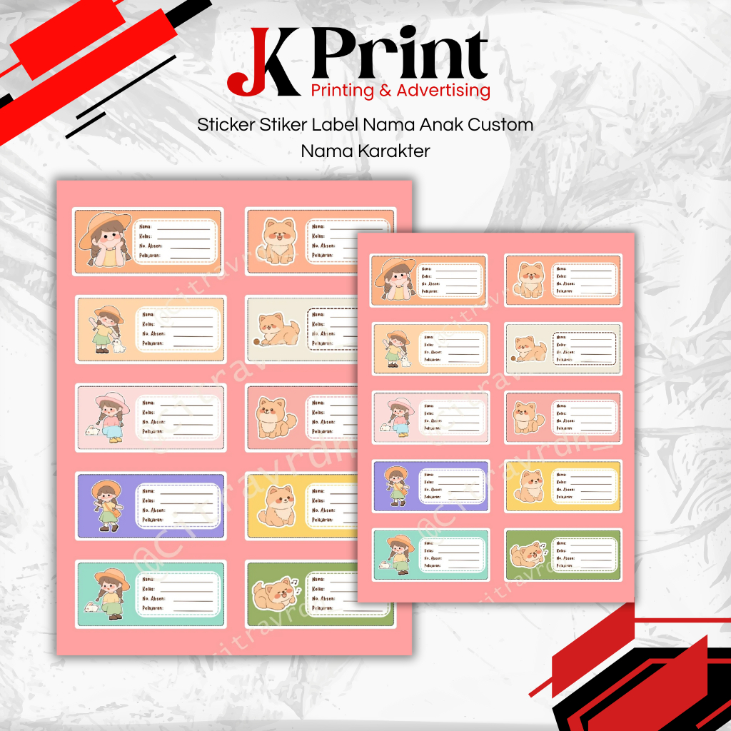

JELAJAH KARYA - Sticker Stiker Label Nama Anak Custom Nama Karakter