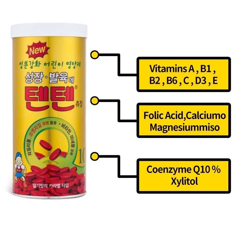 Tenten Vitamin Peninggi Badan Growth Chewable Tablets - Original Supplement