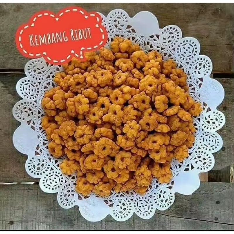 

Kembang Ribut Snack Kemasan 500 Gram gurih enak