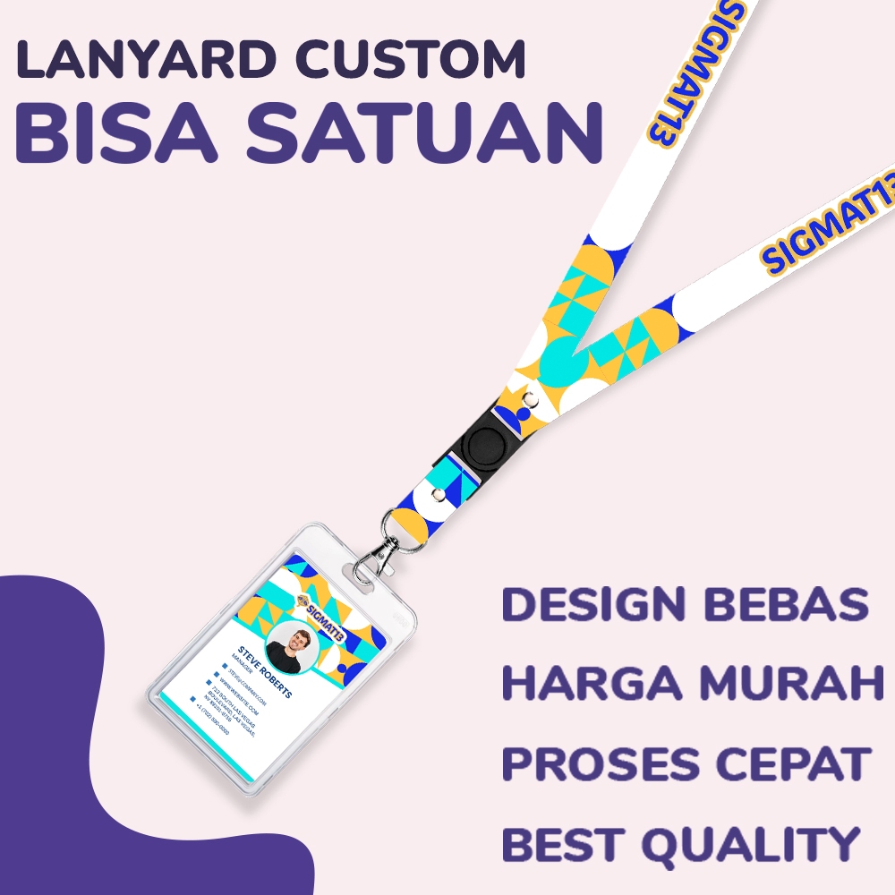 

[CUSTOM SATUAN] Paket Lanyard Custom + ID Card + Holder Printing 2 Sisi ukuran 1,5 cm dan 2 cm