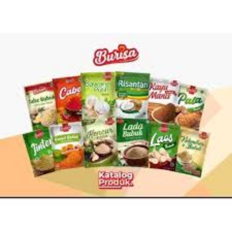 

BURISA ANEKA BUMBU DAPUR INSTAN NETTO 1 RENCENG ISI 12 PCS