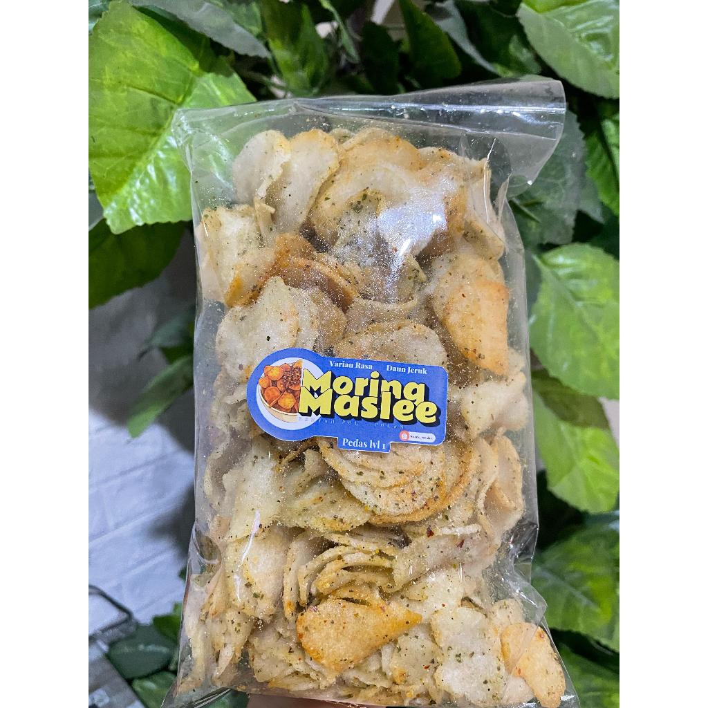

SNACK MORING Rasa DAUN JERUK LEVEL 1 Sedikit Pedas Renyah Cimol Kering Cemilan Khas dan Murah 250gr