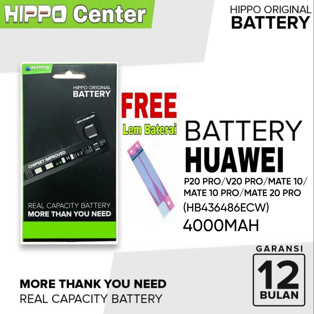 Hippo Baterai Huawei P20 Pro / V20 Pro / Mate 10 / Mate 10 Pro / Mate 20 Pro ( HB436486ECW )