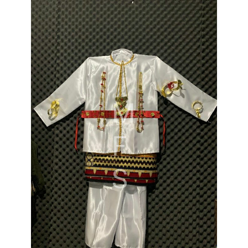SATU SET BAJU ADAT ANAK-DEWASA LAKI-LAKI/BAJU BEDANA/BAJU ADAT LAMPUNG/BAJU PRIA