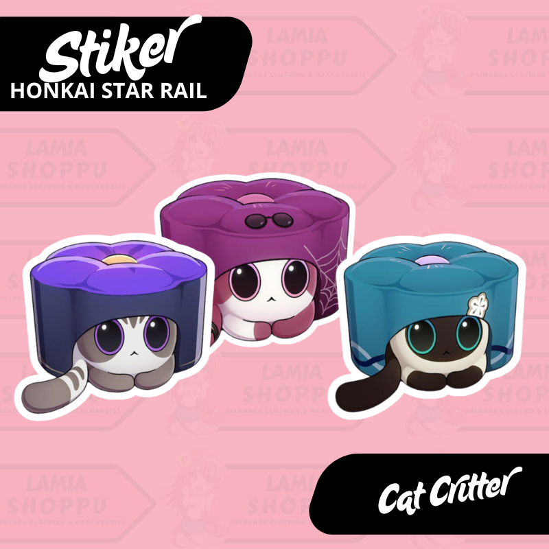 

Sticker Honkai Star Rail Cat Critter | Stiker Cat Critter HSR | Merch Anime Game Honkai Star Rail Vinyl Anti Air
