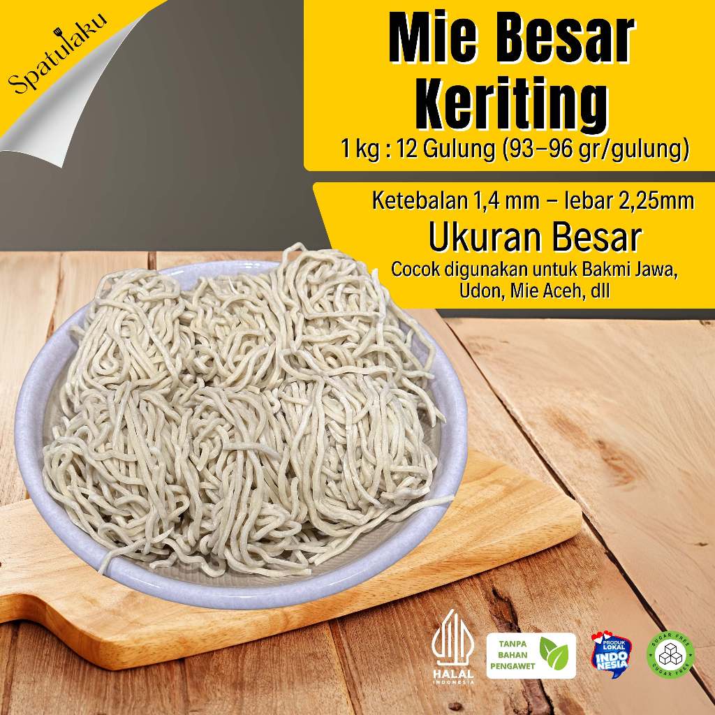 

Bakmie Jawa, Mie Aceh, Mie Godog UKURAN BESAR. Mie Mentah Keriting