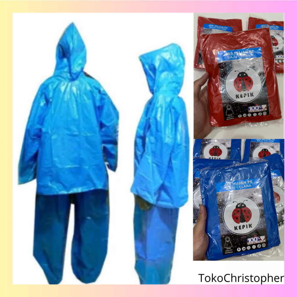 Jas Hujan Setelan Plastik | Jas Hujan Plastik Setelan | Jas Hujan Satu Set Plastik