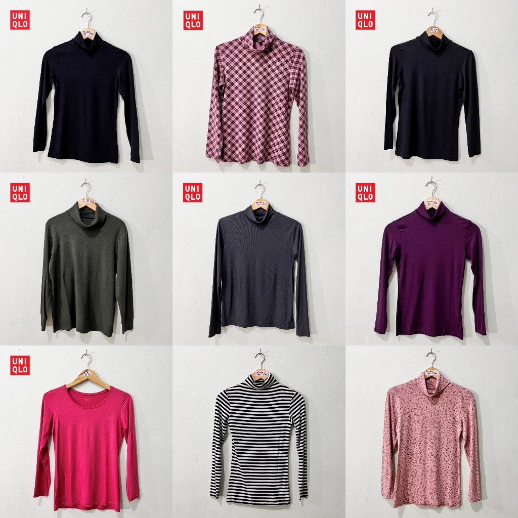 Atasan Inner Uniqlo & Japan Brand Turtleneck & Heattech Long Sleeve Top