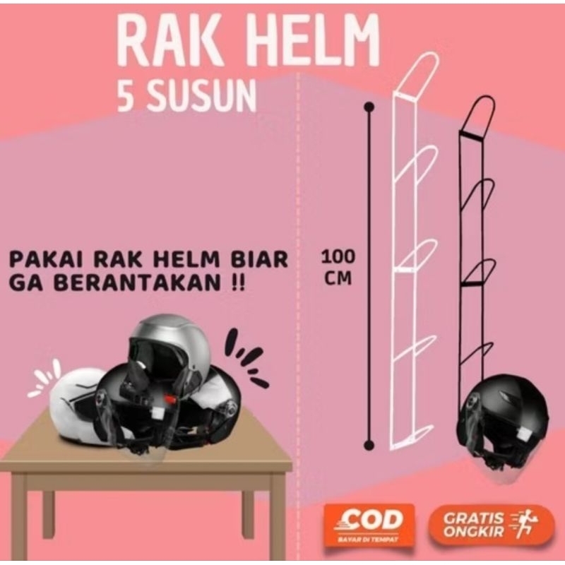RAK HELM / GANTUNGAN RAK HELM / RAK / HELM / 3 SUSUN / 5 SUSUN / BAHAN BESI TEBAL / BESI KUAT