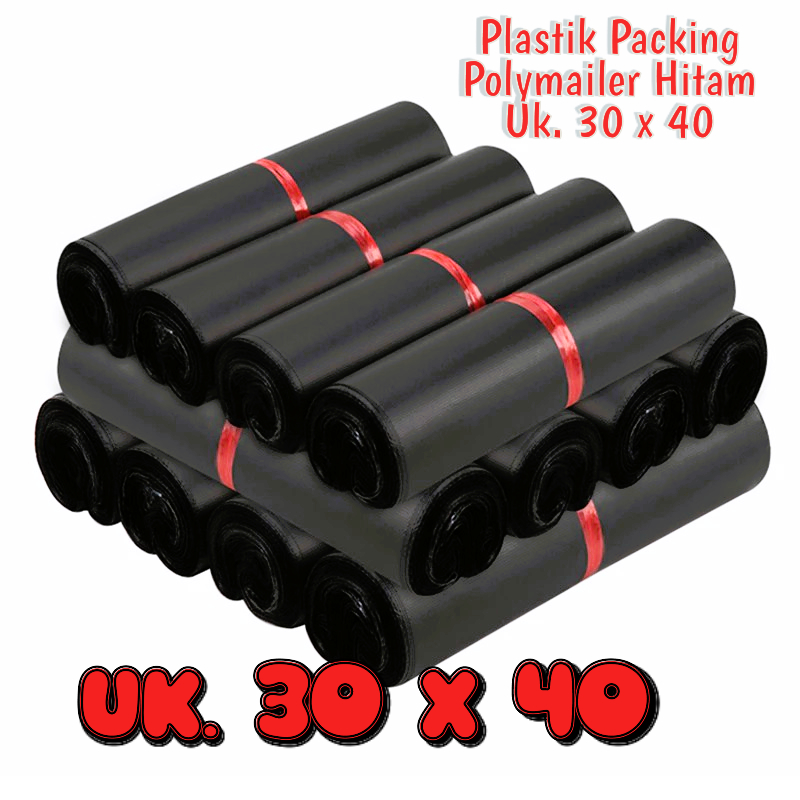 

Plastik Polymailer Hitam Semi Glossy 30x40 isi (100pcs) Plastik Packing
