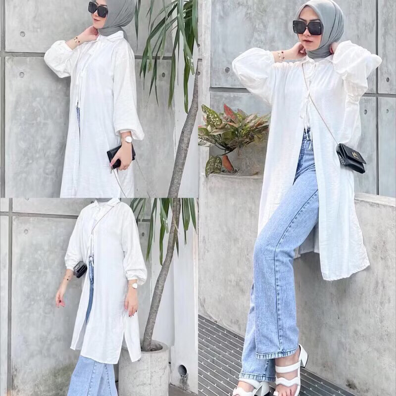 Nuraf.Collection-OUTER TUNIK-NARA OUTER/Outer Tali-Outer pita/Outer Linen Tali Depan/Outer Polos/Ata