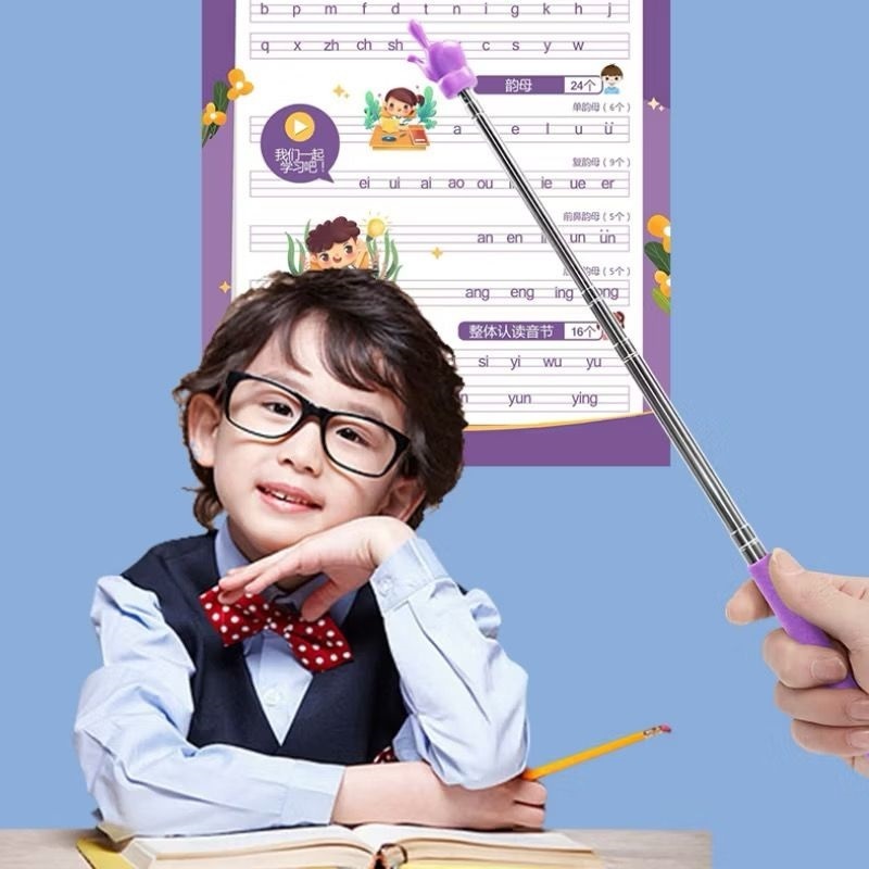 

JJS- Tongkat Penunjuk Papan Tulis Bentuk Jari Extendable Pointer Teleskopik / Alat Bantu Mengajar Untuk Kantor Pelajar Guru