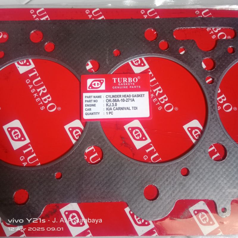 Gasket cylinder head kia carnival diesel