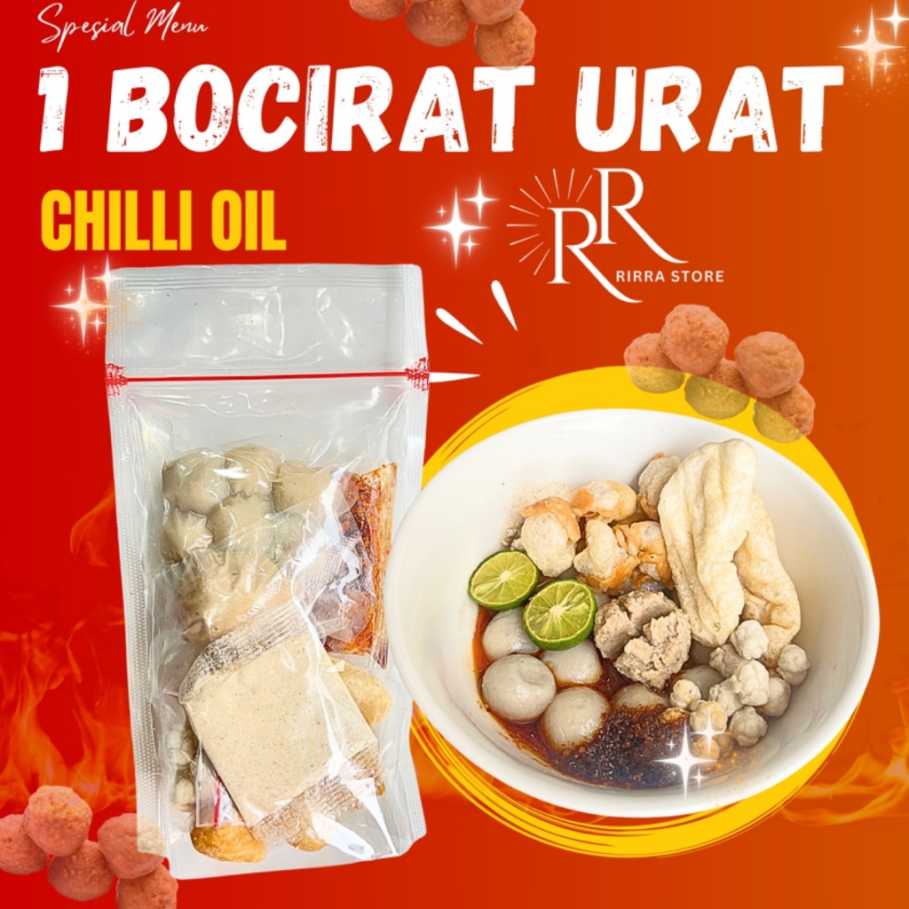 

1 BUNGKUS BOCIRAT BASO URAT KUAH CHILLI OIL GUDANGSNACKTGR Food Instan Pedas Seblak