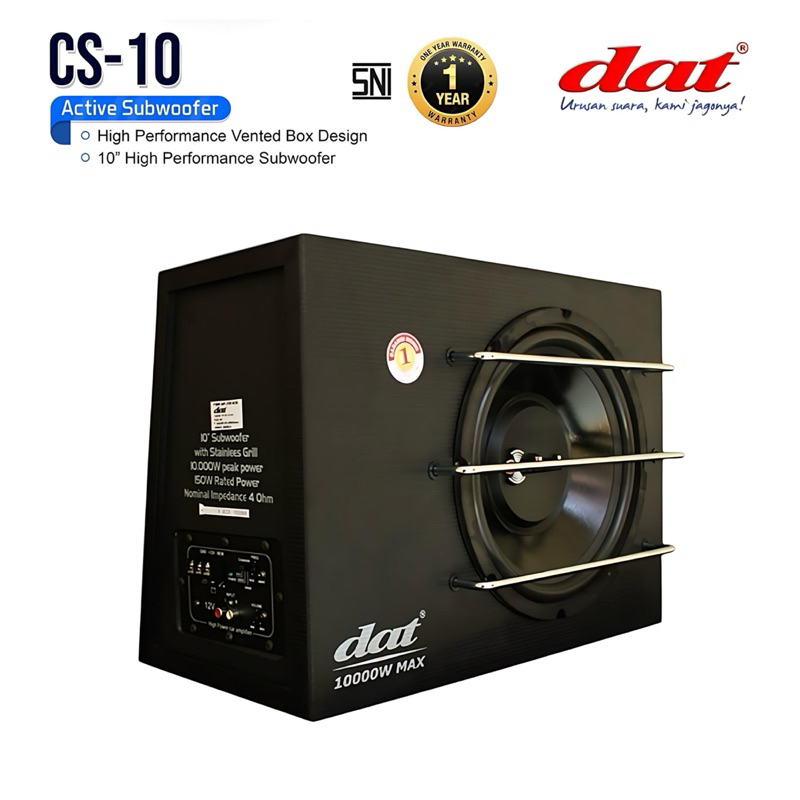 Speaker mobil Subwoofer DAT CS10 10 inch Full Woofer Basstube