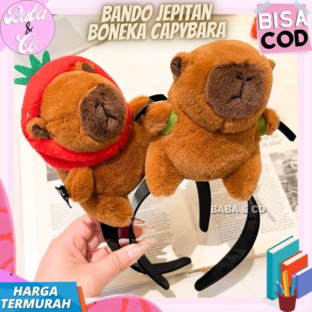 BANDO BONEKA JEPIT RAMBUT CAPYBARA BANDANA CAPYBARA BONEKA BESAR JEPIT RAMBUT CAPYBARA IMUT BANDO FA