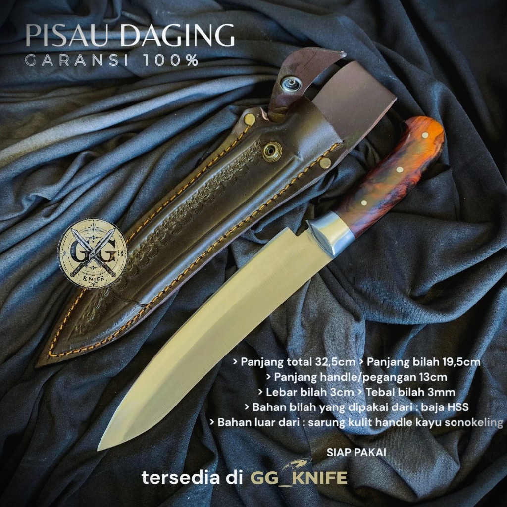 Pisau Daging Super Tajam Original Bahan Hss