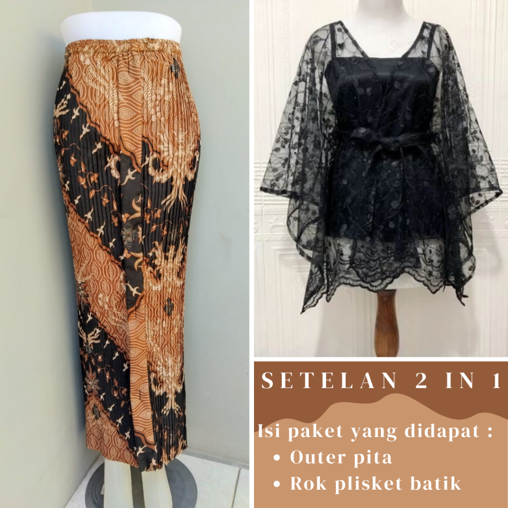 Oneset Stelan Kebaya Tunik Brukat Modern  Kebaya Pesta Modern  Kebaya Kondangan Baju Kondangan Wanit