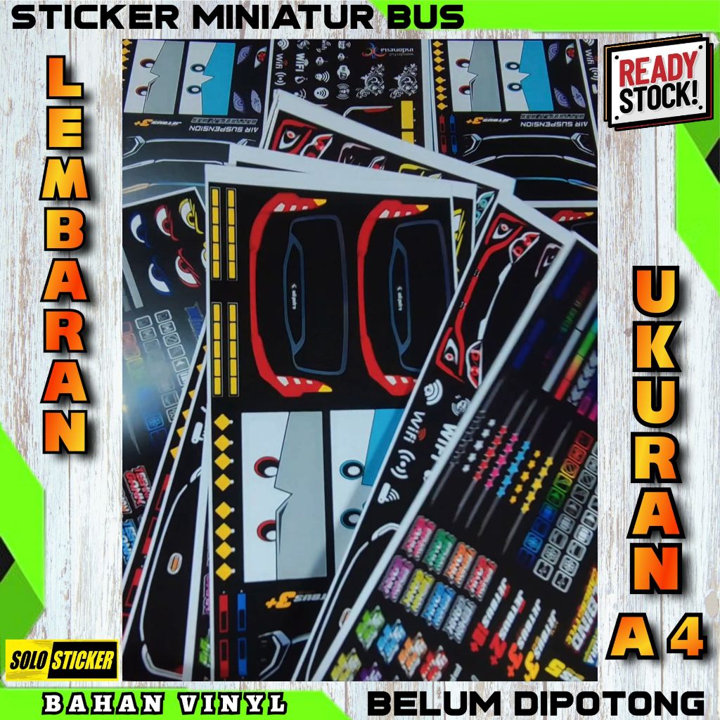 

Sticker Aksesoris Miniatur Bus Bahan Premium Anti Air Lembaran Belum Cutting