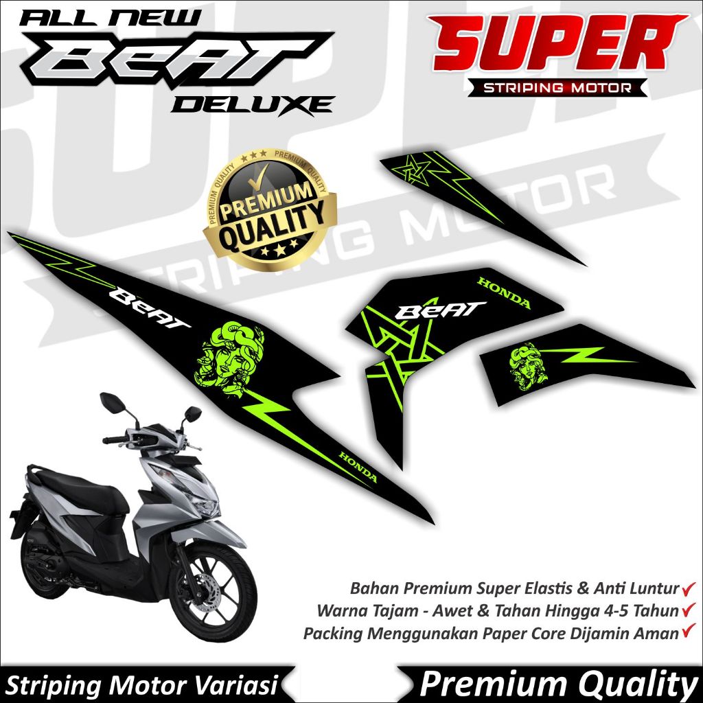 Stiker Beat Deluxe Anti Luntur keren Striping Beat Deluxe 2021 - 2023 Striping Honda Beat Deluxe Med