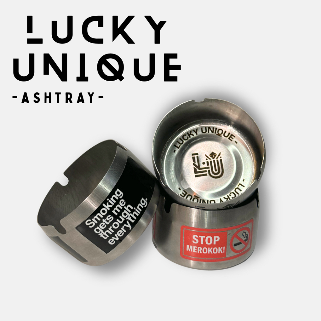 Asbak Aesthetic Stainless Steel - Ashtray Aesthetic Stainles Steel - Hadiah Unik Pria Wanita Asbak