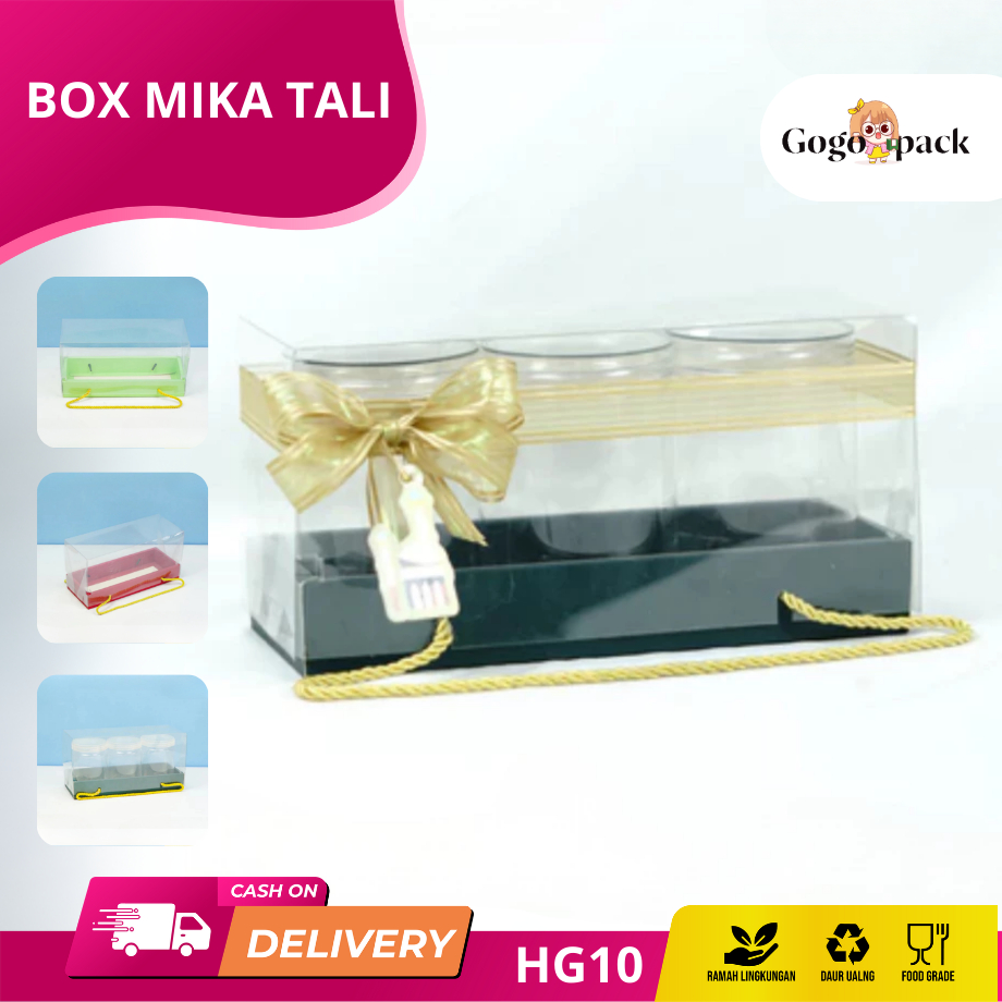 

Box Mika Tali 29 x 11 x 15 / Kotak Mika isi 3 Toples / Box Mika Toples Isi 3 / Box Kue kering I HG10