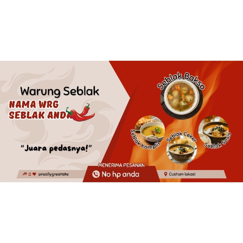 Spanduk Banner Jualan Spanduk warung  Banner Usaha Makanan Custom