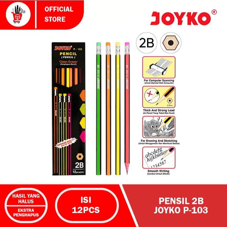 

Pencil | Potlot | Pensil 2B Joyko P-103 (12pcs)