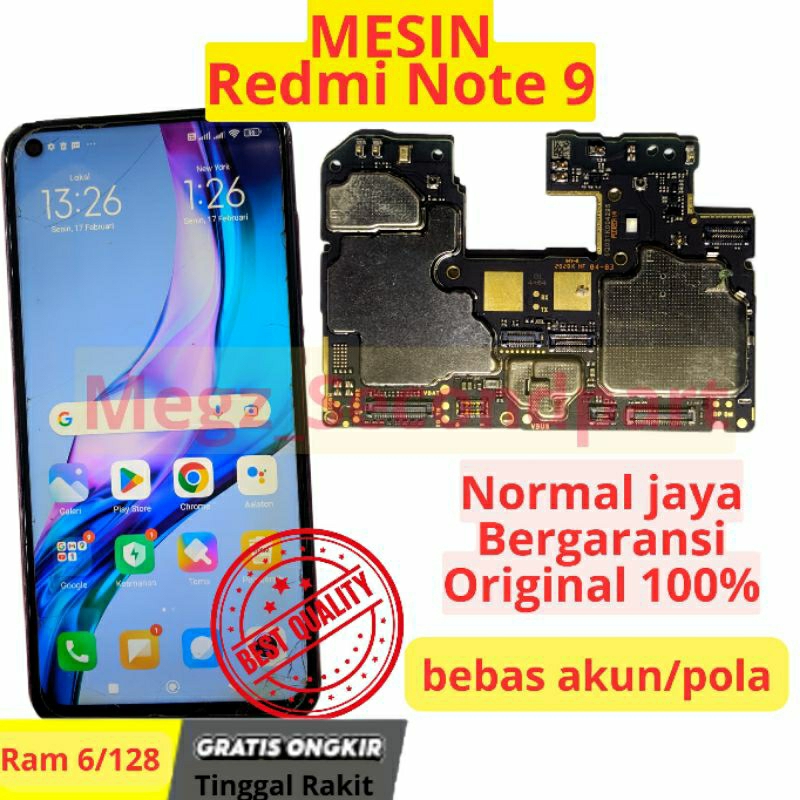 Mesin Redmi Note 9 Normal jaya perawan tested Mesin Xiaomi Renot 9 Original Copotan Hp merlin