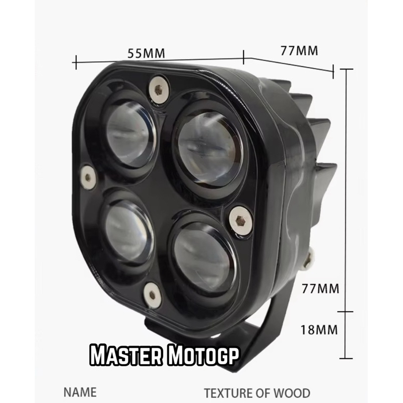 texture of wood lampu tembak 4 lensa double warna putih - kuning Lampu kabut lampu sorot headligth s