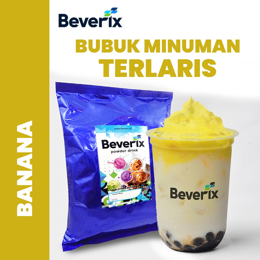 

BEVERIX Bubuk Minuman Sticky Milk Dalgona Premium Rasa Banana Pisang 1 Kg