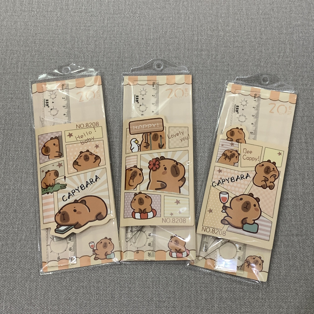 

Capybara Hello Baby Ruler Set isi 4 pcs Penggaris 20cm Busur | 8208