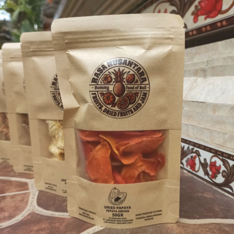 

Pepaya Kering 50 gram, Buah kering, Rasa Nusantara, dried fruits, dehydrated fruits, dried papayas