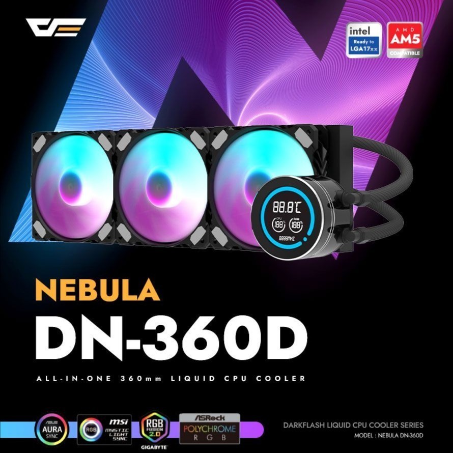 DarkFlash NEBULA DN360D DIGITAL / DN 360D DIGITAL ARGB 360mm AIO Liquid Cooler
