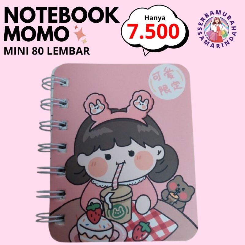 

BUKU CATATAN KECIL NOTEBOOK RING MOTIF MOMO BOBA BUKU CATATAN MINI MEMO BOOK NOTE BOOK MURAH LUCU ALAT TULIS ATK