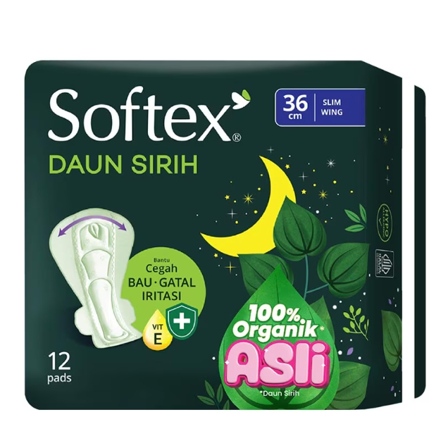 Softex Daun Sirih Night Package Pembalut Wanita - 29cm / 36cm