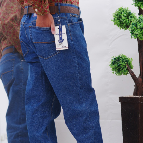 Goviboss Celana Panjang Jeans Pria Blue Biru Premium Reguler Jumbo BigSize Stretch Size 40 - 46
