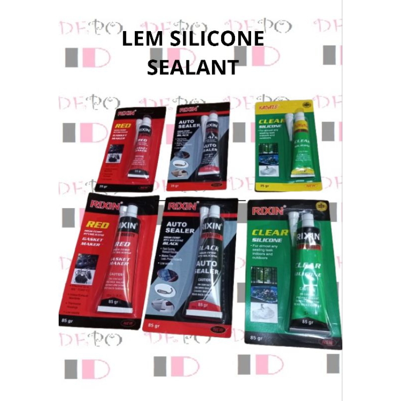 Lem Silicone Sealant Bening Kaca Besar Kecil/ Lem Kaca 85gr 35gr Auto Sealer