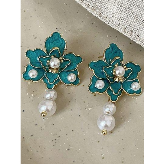 Anting Klasik Wanita Anting Model Bunga Turqouise Anting Model Korea