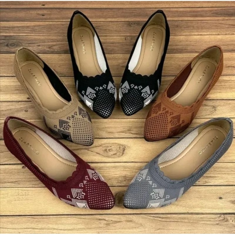 FLATSHOES RAJUT IMPORT WANITA MURAH BERKUALITAS /FLATSHOES IMPORT SEPATU WANITA/SOL KARET