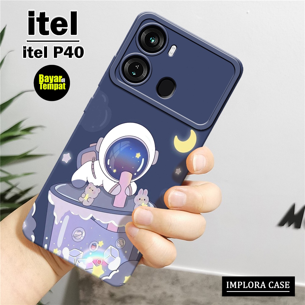 Softcase Itel P40 - Motif Astronot - IMPLORA CASE - Casing Itel P40 Case Hp Itel P40 Casing & Skin H