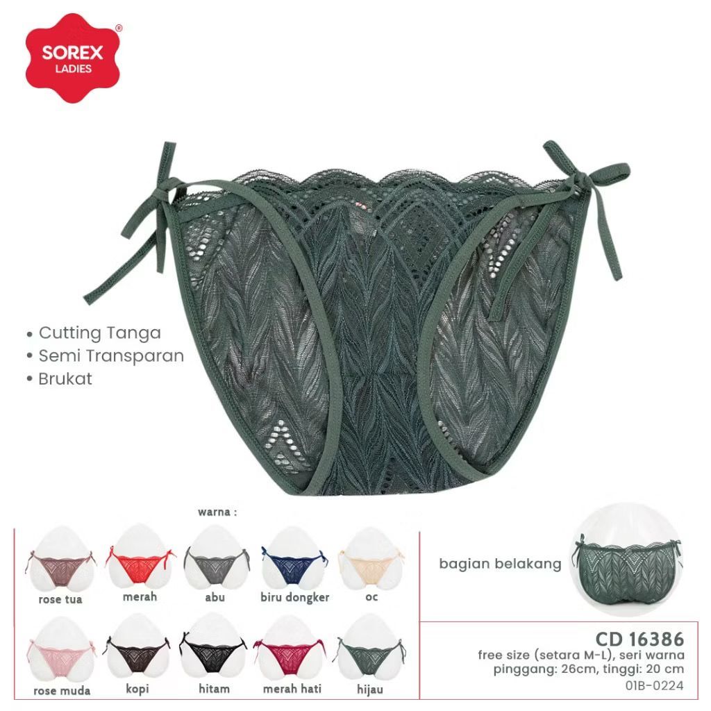 Sorex 16369 16383 16376 16366 16390 16393 16395 G string Sorex CD Renda Brokat Semi Transparan