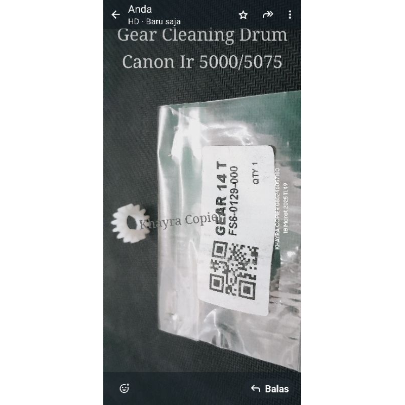 GEAR CLEANING DRUM 14t CANON IR 5000/5075