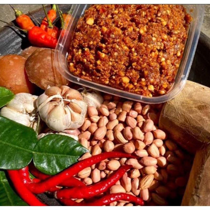 

sambal pecel A0/sambal kacang/kemasan ekonomis 100 g/200 g//enak pedas maknyus